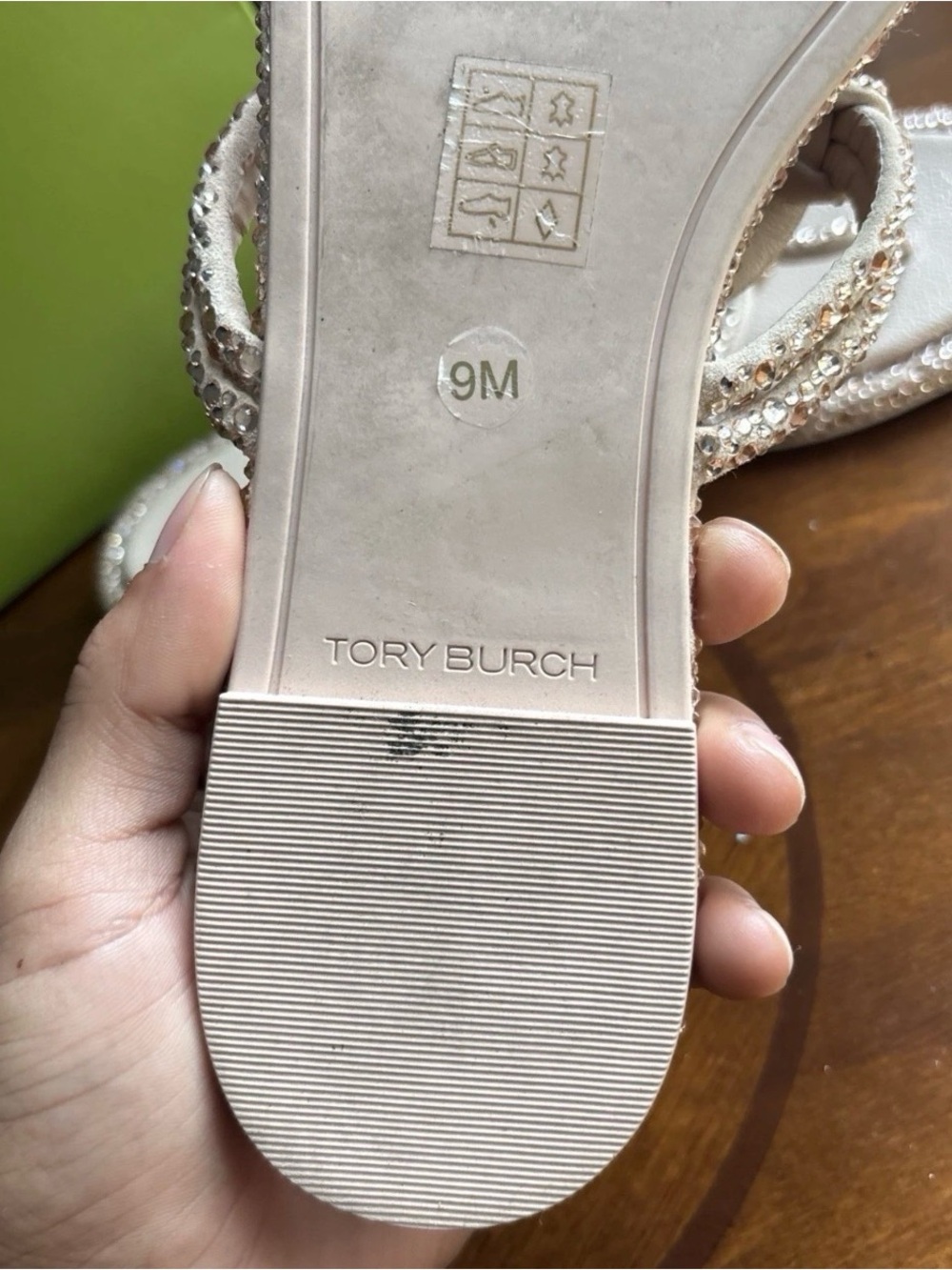 Tory Burch Miller Crystal Knotted Sandals in Rose Gold Pink 9 - Picture 7 of 12